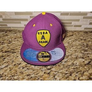USDA Grade A Cap Hat New Era 59Fifty Fitted Size 7 1/8 Purple
